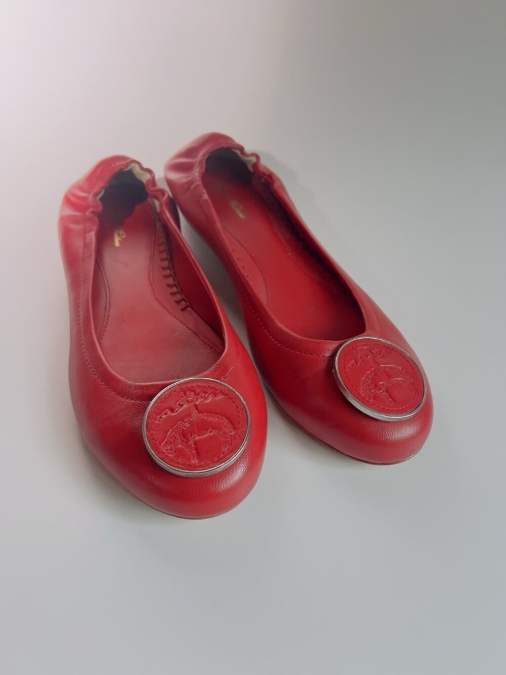 Brooks Brothers Red Leather Ballet Flats Women’s Size 9 Slip On Shoes - Picture 2 of 16